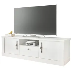 TV-LOWBOARD weiß Pinie Landhaus, TV Unterteil 155 cm, Soft-Close-Funktion