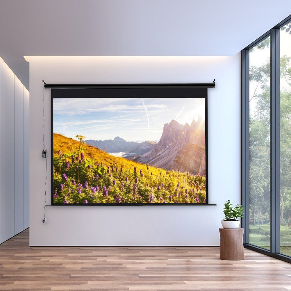 Inbox Zero Outdoor Electric Projector Screen Projector Screen White 183cm H x 269cm W x 0.38cm D