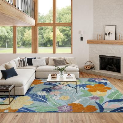 Nourison Suncoast Indoor/Outdoor Floral Area Rug.