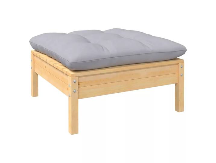 VidaXL - Fußhocker kiefernholz, One Size, Grau