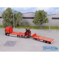 Elbe-Modell Bausatz 4a/3a Pritschen Hängerzug mit Ladekran EM147