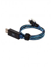 Ultron RealPower floating cable 2in1 Lade-/Datenkabel Lightning / USB Micro-USB Type B M bis M 74,5 cm Blau (185961)