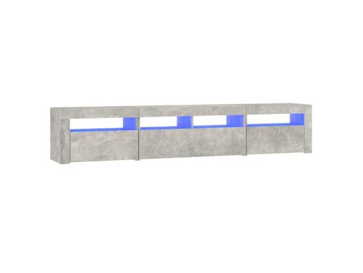 Meuble TV/HIFI - design minimaliste/Utilisations maison - avec lumières LED Gris béton 210x35x40 cm@EU61792848