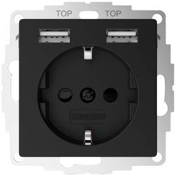 2USB 2U-449634 Unterputz-Dose mit USB-Ladeausgang Schwarz (matt)