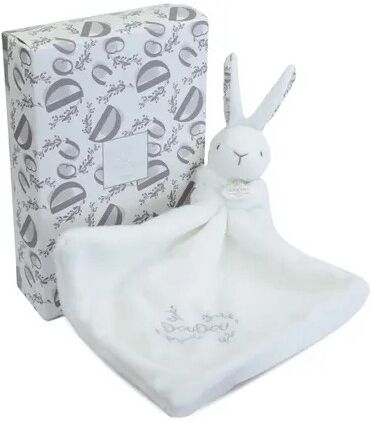 Lapin DOUDOU : Doudou Lapin mouchoir Blanc 10 cm - Doudou et compagnie