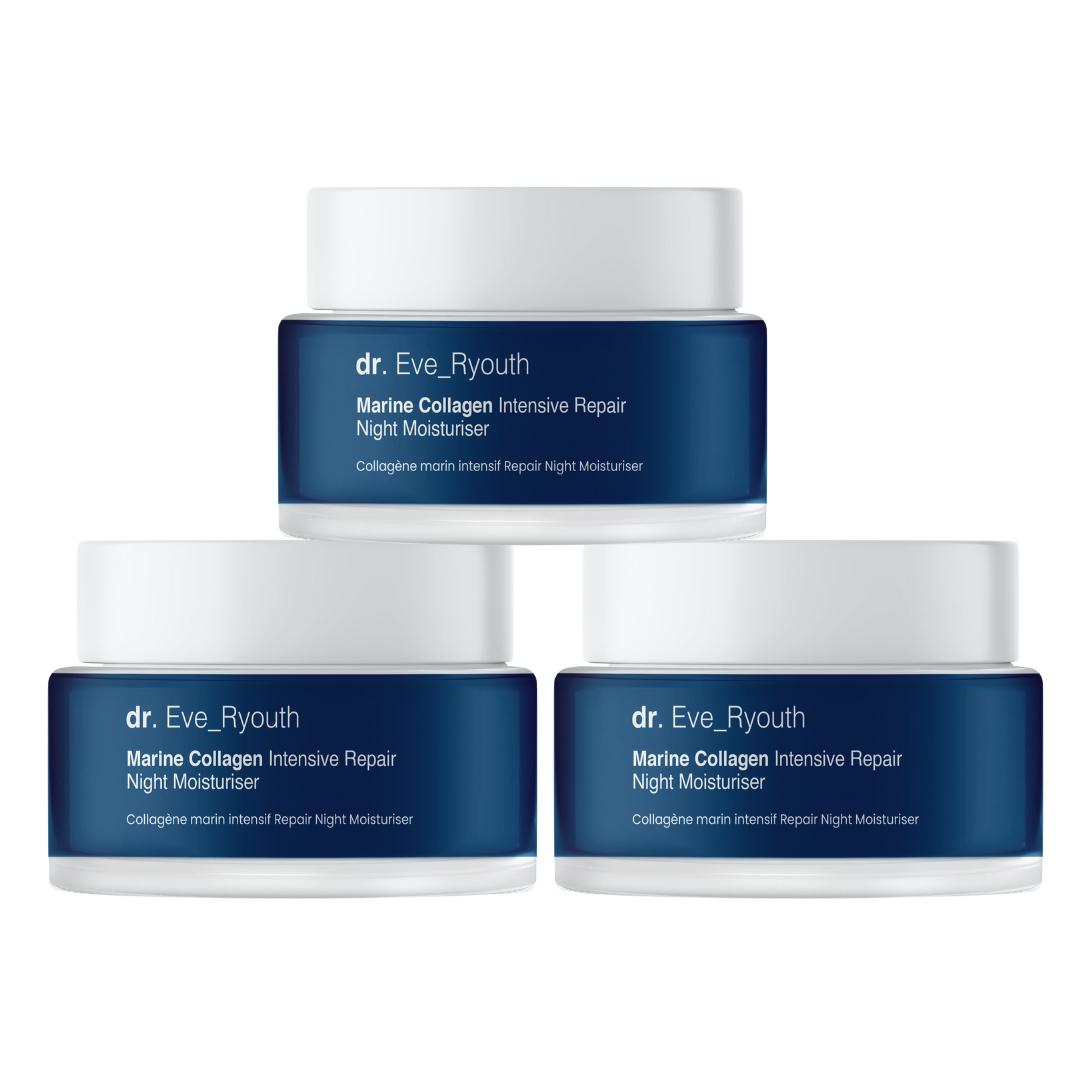 3 x MARINE COLLAGEN INTENSIVE REPARATUR NACHTFEUCHTIGKEITSCREME 50 ml