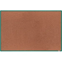 boardOK Kork-Pinnwand mit Aluminiumrahmen, 1800 x 1200 mm, grüner Rahmen