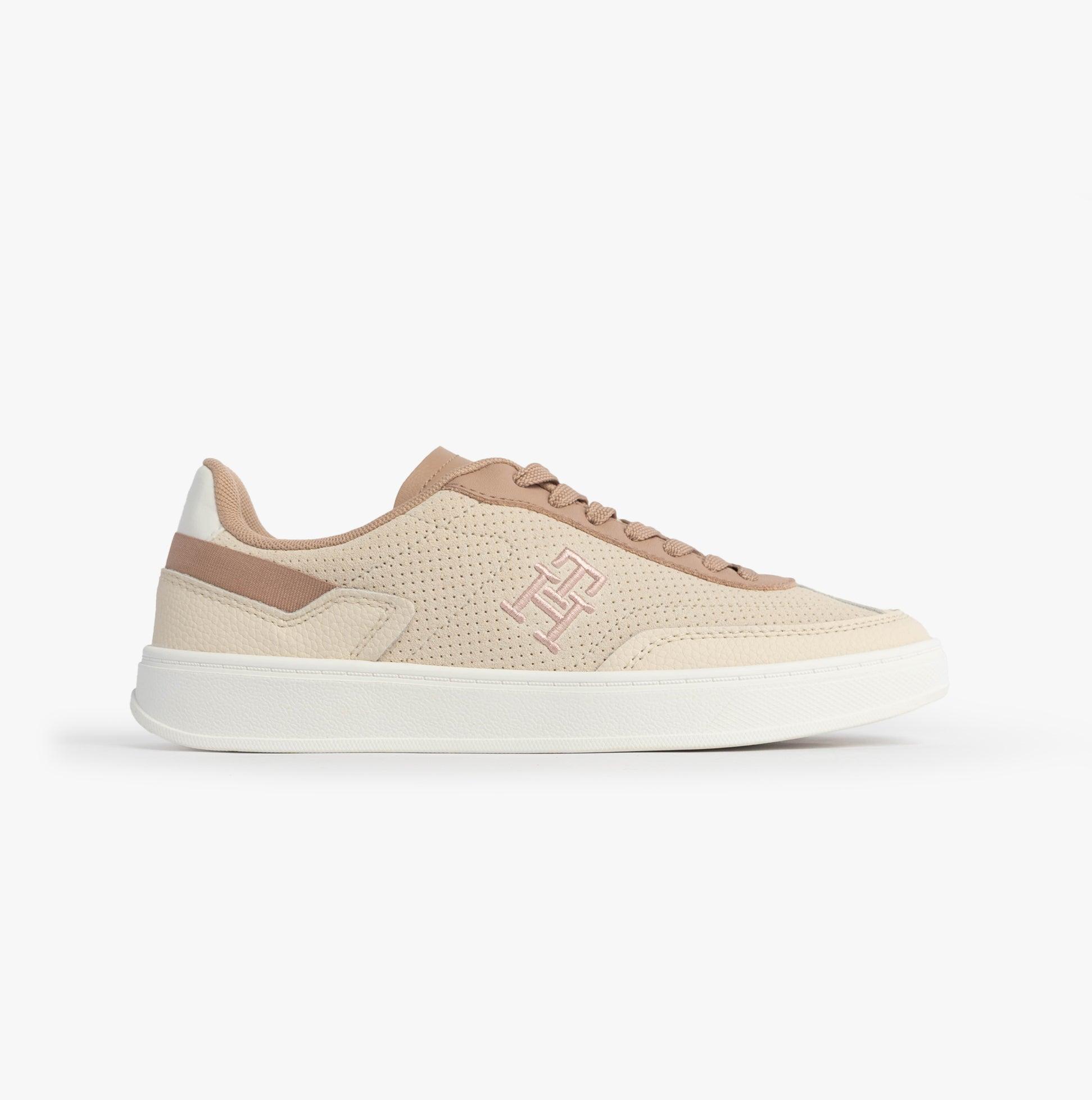 Tommy Hilfiger Th Monogram Trainer Dames Sneakers Muslin/Klei Steen