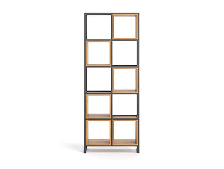 Danzz Frame-Bücherregal aus Massivholz, Stehregal aus Eichenholz, Bücherregal mit Aufbewahrung für Wohn- und Arbeitszimmer, 82x38x200 cm
