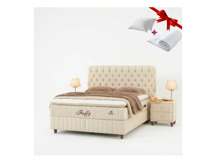 gowoll Boxspringbett Chesterfield Bett 180-140 x 200 Boxpringbett mit Matratze (7 Zonen Allergenfrei & Atmungsaktiv, Orthopädische Matratze mit Topper, 1x Matratze, 2x Bettkasten, 1x Kopfteil), mit Komforteinstiegshöhe von 67cm