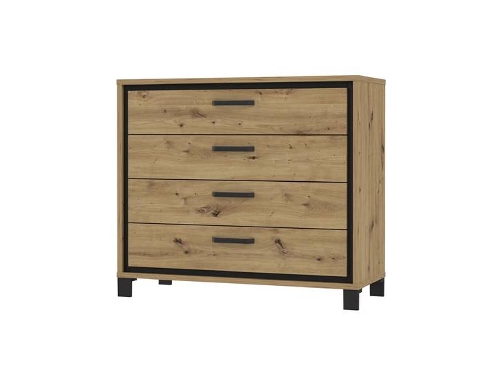 Kommode Artisan Eiche - schwarz Eiche 105 cm - TRONDHEIM