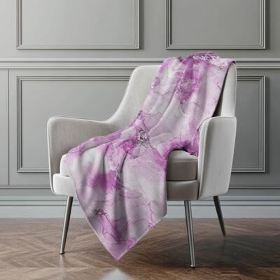 Addison Rugs Premium Machine Washable Modern Watercolor Sherpa Throw Blanket