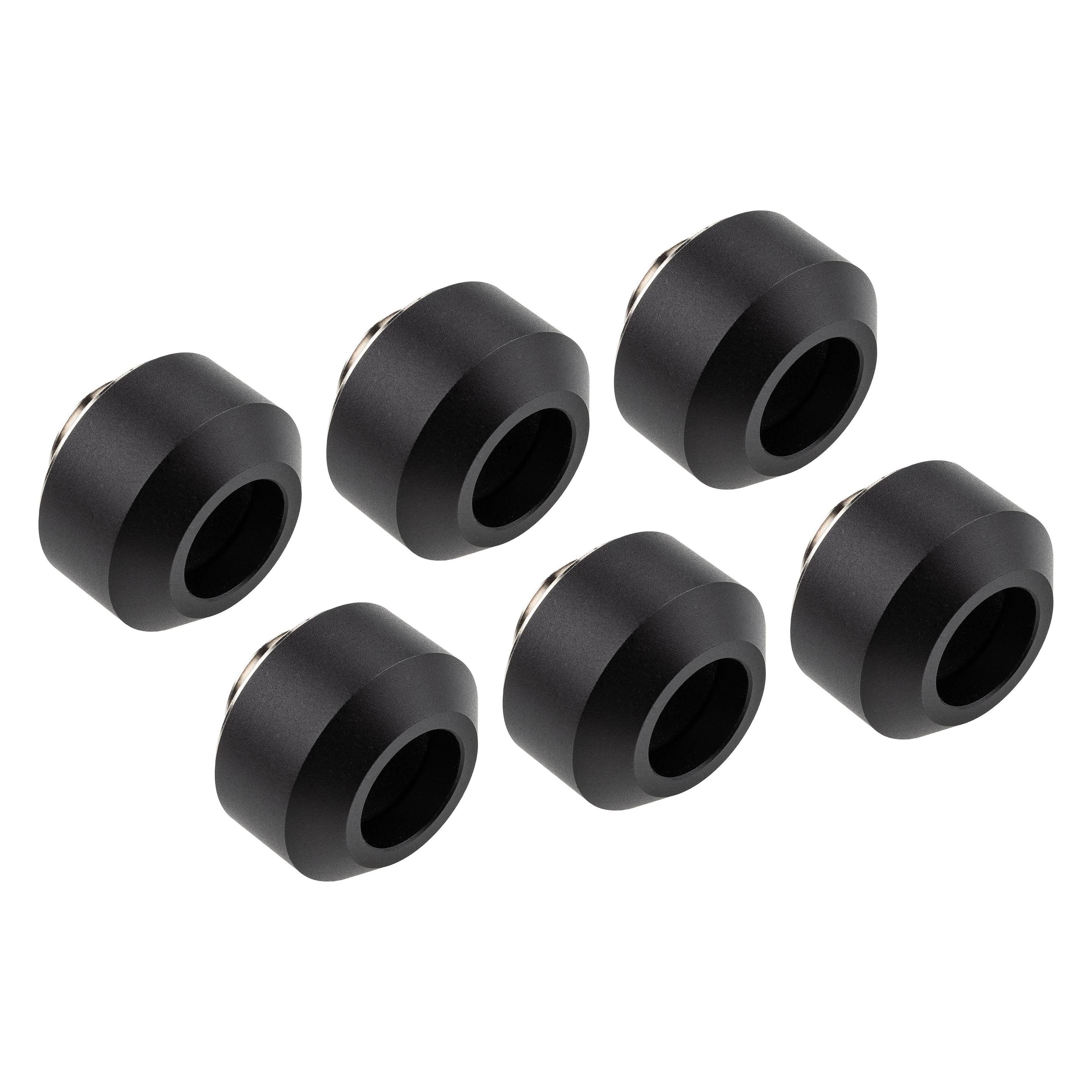 Optimus Hardtube Fitting, 12 mm, 6er Pack mit Werkzeug - schwarz (OP-FIT-HARD-12MM-BLACK-6PACK)