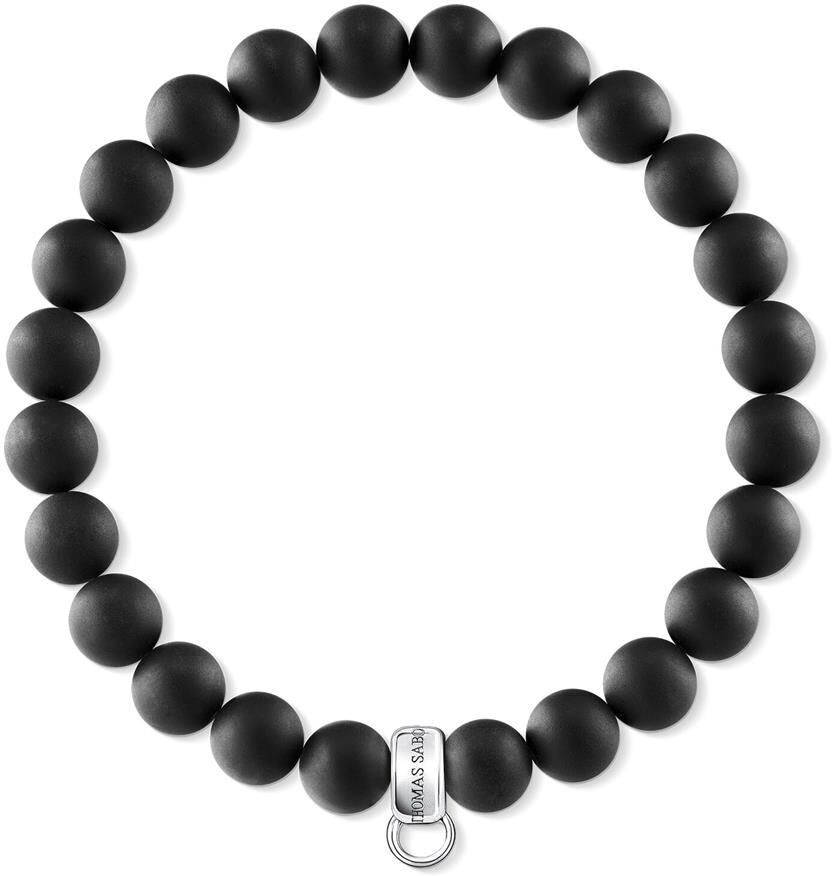 Thomas Sabo Damen Charm Club Armband aus 925er Silber und Obsidian schwarz