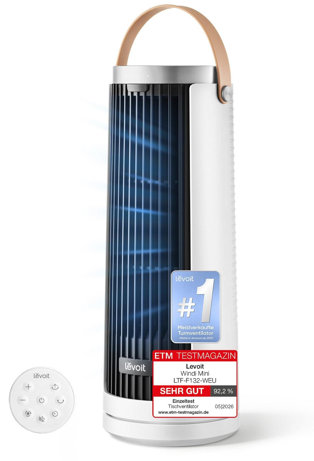 Levoit Windi Mini compacte stille torenventilator voor kleine ruimtes