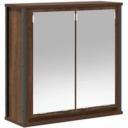 vidaXL Bad-Wandschrank mit Spiegel Braun Eichen-Optik 60x21x60 cm