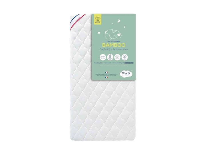 Matelas bébé déhoussable ultra-doux BAMBOO sans traitement 60x120