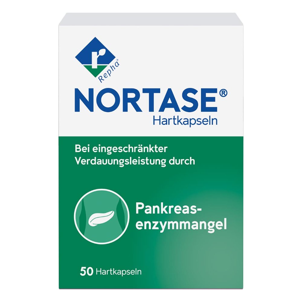 REPHA GmbH Biologische Arzneimittel NORTASE - Verdauungsenzyme bei exokriner Pankreasinsuffizienz 01953699