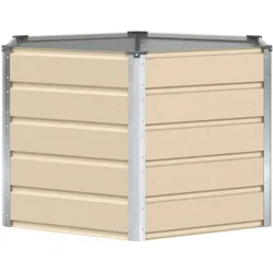 Helloshop26 - Moderner eleganter sechseckiger Pflanzkübel für den Garten 129 x 129 x 75 cm aus elfenbeinfarbenem Stahl