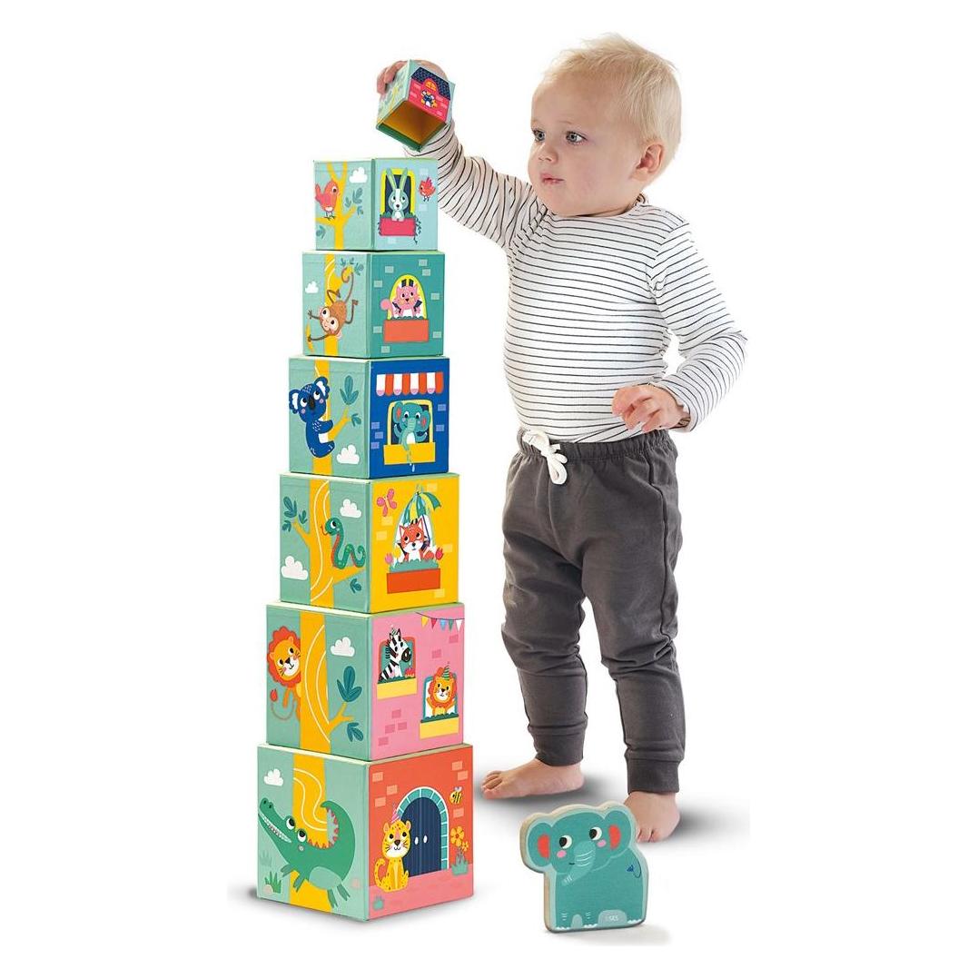 Ses Tiny Talents Stacking Blocks Tower mit Tierfiguren (13142)