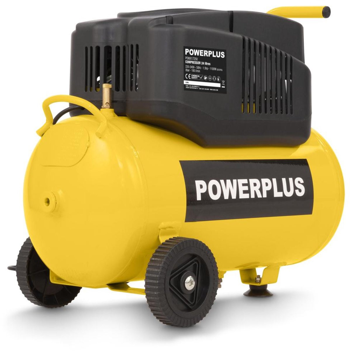 Powerplus compressor POWX17250 - Olievrije luchtcompressor 1200W - 8 bar - 24L