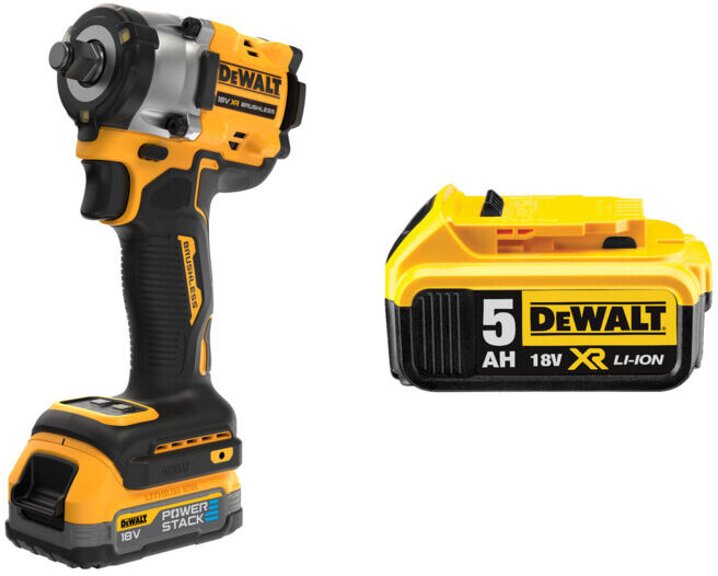 Set DeWalt 18V XR Akku-Schlagschrauber, 1/2 + DeWalt 18,0V / 5,0 Ah Ersatz-Akku