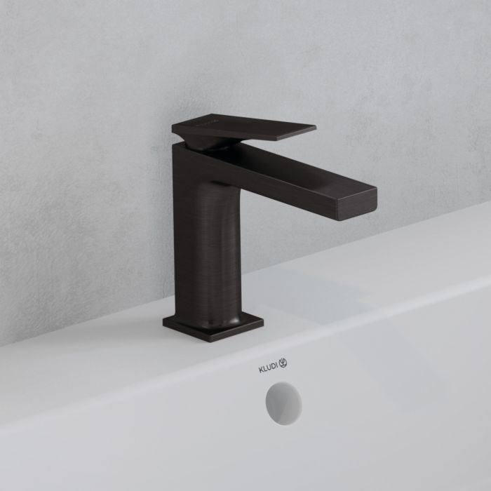 Kludi DECUS Waschtischarmatur 85 542673975 ECO PLUS, mit Push-Open Ablauf, mattschwarz