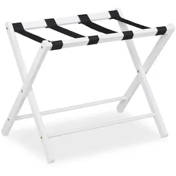 Relaxdays Kofferständer klappbar, Holz Gepäckablage, HBT: 54,5 x 66 x 44 cm, Kofferhocker für Hotel & Zuhause, weiß