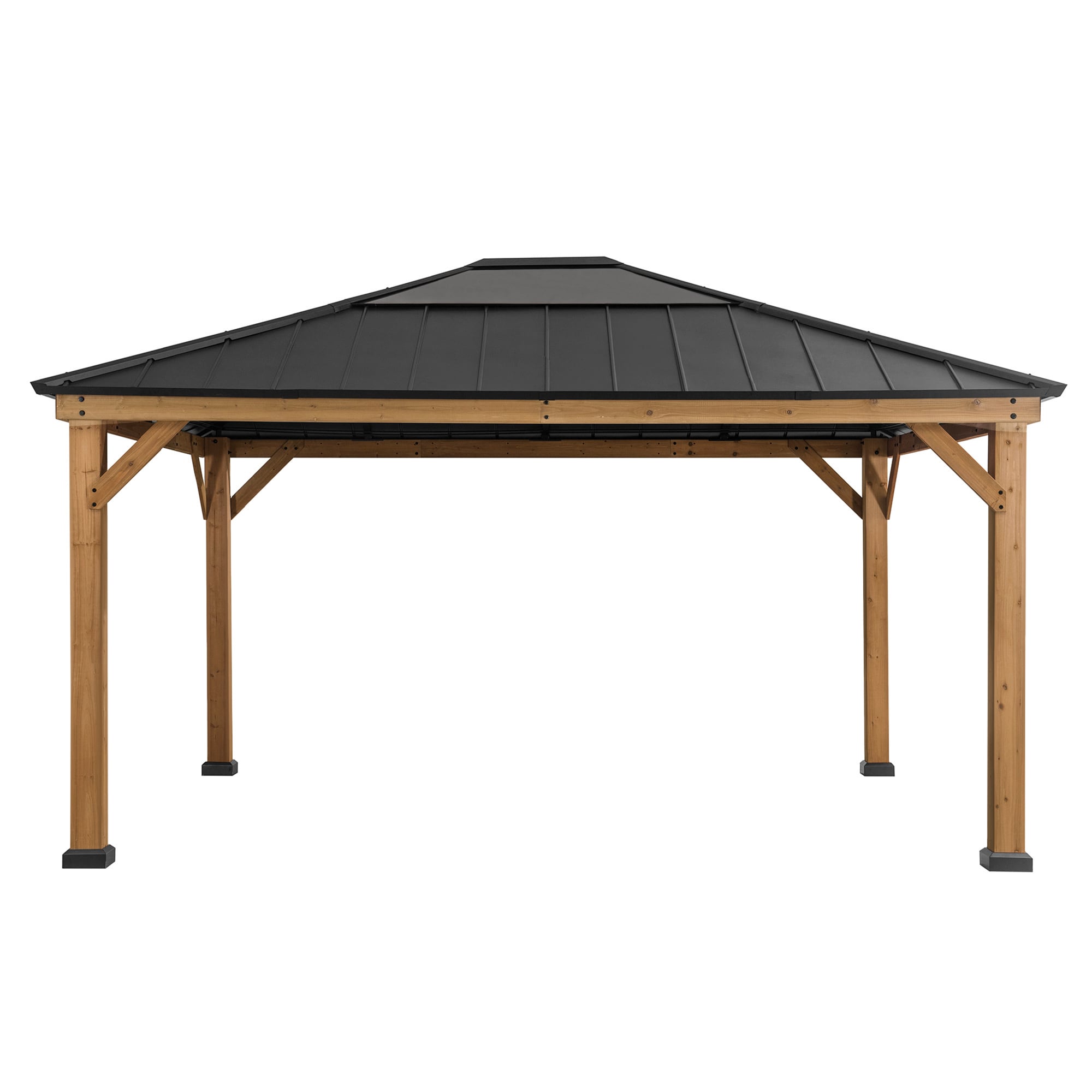Sunjoy Zedernholz Gazebo / Pavillon 4x5 ERNIR - 393cm x 452cm, anthrazit