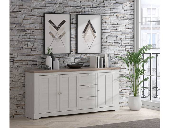 Sideboard FORTE Iloppa , braun (schnee eiche, nelson eiche), B:204,7cm H:92,5cm T:44,3cm, Sideboards, Sideboard, Breite ca. 204 cm