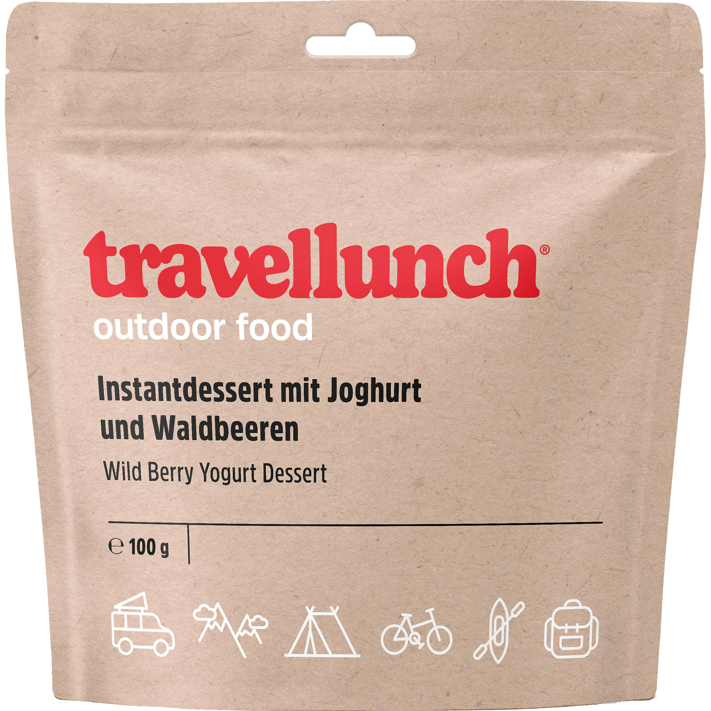 Travellunch Dessert Joghurt mit Waldbeeren Trekkingnahrung Größe 100g