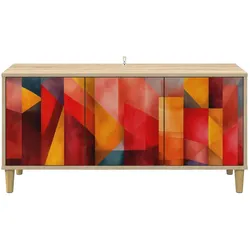 vidaXL, TV Möbel, TV-Schrank HEESCH 102 x 33 x 50 cm Sonoma Holzwerkstoff (33 x 102 x 50 cm)