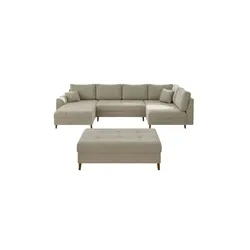 S-STYLE Wohnlandschaft mit Hocker  Lars ¦ beige ¦ Maße (cm): B: 310 H: 81
