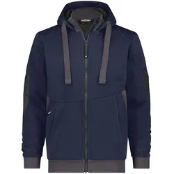 DASSY® Pulse Sweatshirt-Jacke, D-FX Flex, Teddy-Futterstoff, Cordura® Ellenbogen, Firmenveredelung, Art. 300400 nachtblau/anthrazitgrau XL