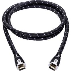 Oehlbach HDMI Anschlusskabel HDMI-A Stecker, HDMI-A Stecker 15.00 m Schwarz, Grau 11429 4K UHD, vergoldete Steckkontakte, Stoff-Ummantelung, Audio Return