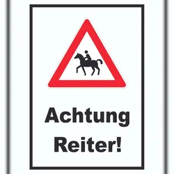 HB-Druck Achtung Reiter Schild A4 (210x297mm)