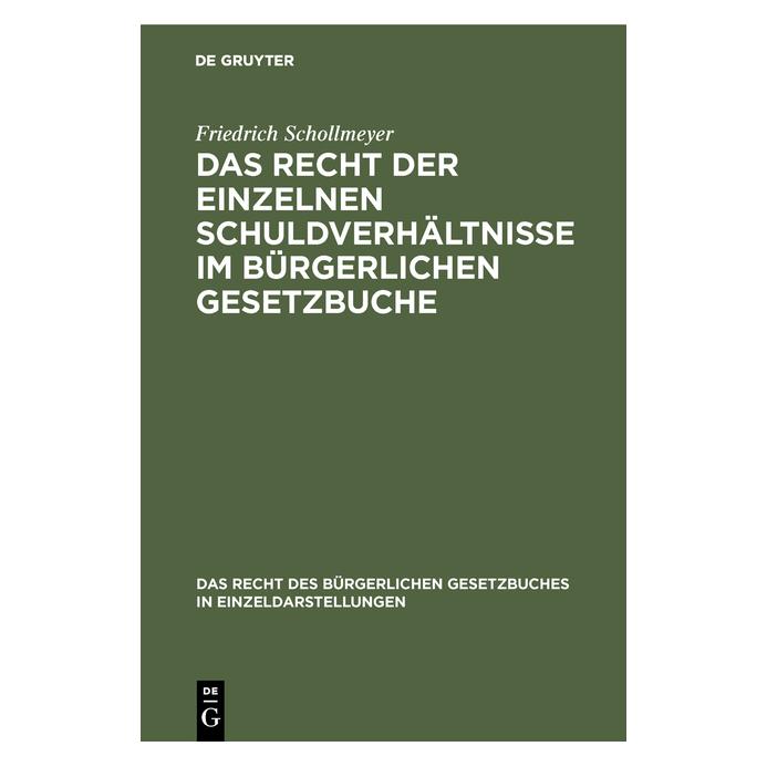 De Gruyter Schollmeyer:Das Recht der einzelnen Sch (67774385)