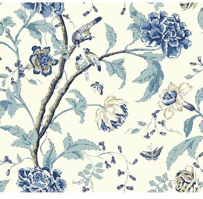 Inspired by Color Teahouse Floral Green Wallpaper
