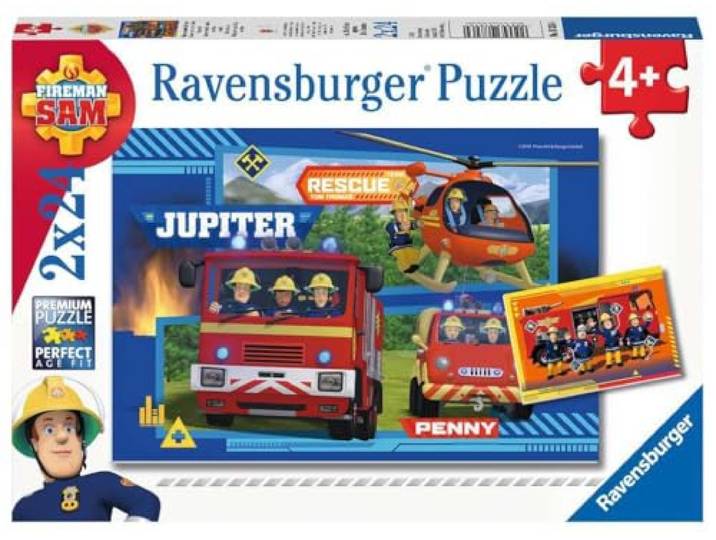 Ravensburger puzzel Waterloop met Brandweerman Sam - 2x24 stukjes - kinderpuzzel