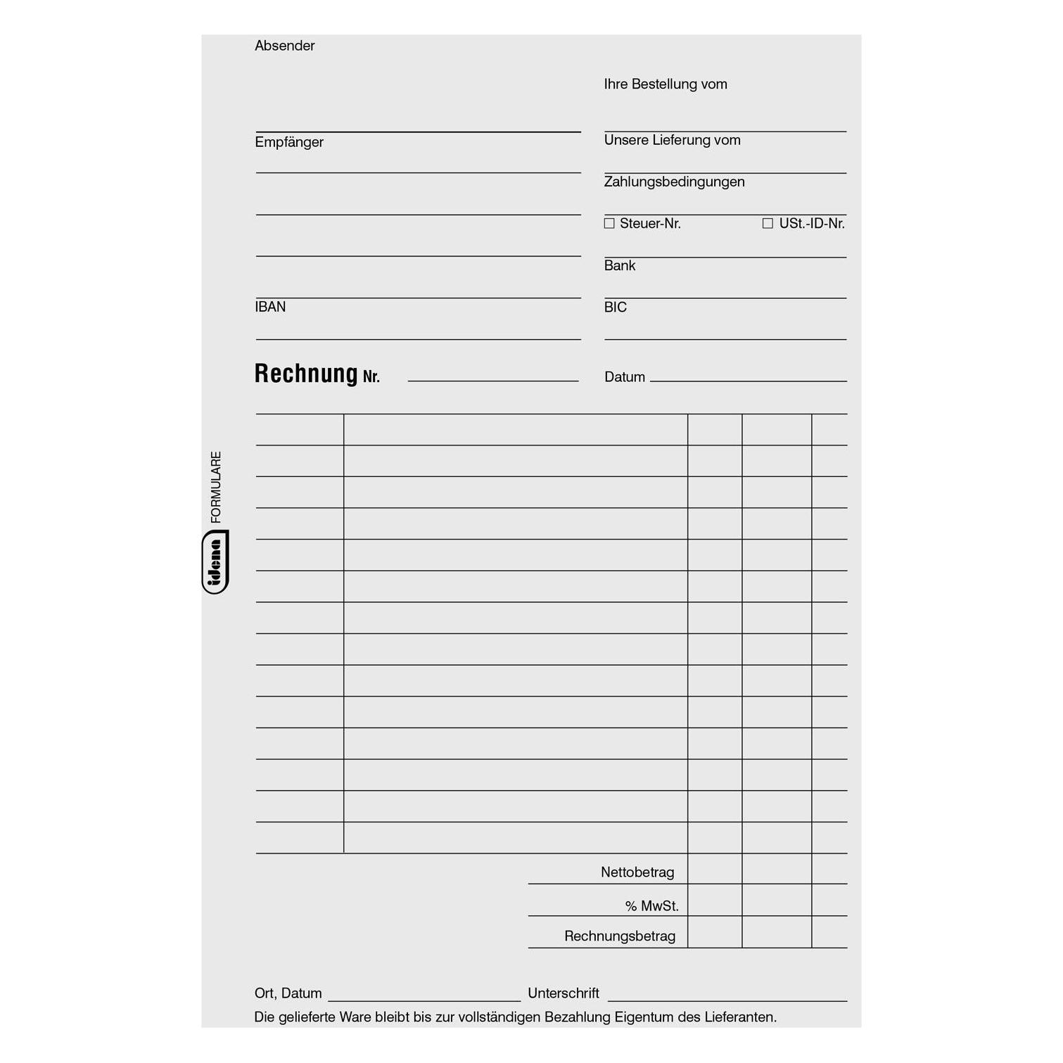 Idena Rechnungsbuch A5 2x40 Blatt FSC-Mix (36499965)