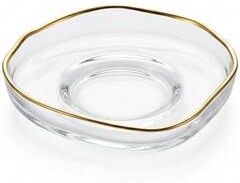 Vivience Set of 4 Glass Saucers with Gold Rim