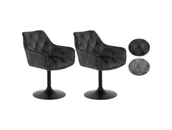 P & B Armlehnstuhl-Set, Anthrazit, Metall, rund, Bodenplatte, 49x83x62 cm, Sitzfläche 360° drehbar, Esszimmer, Stühle, Esszimmerstühle, Esszimmerstühle-Set