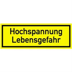 Aufkleber Hochspannung Lebensgefahr, Textschild, Folie, 210x74 mm