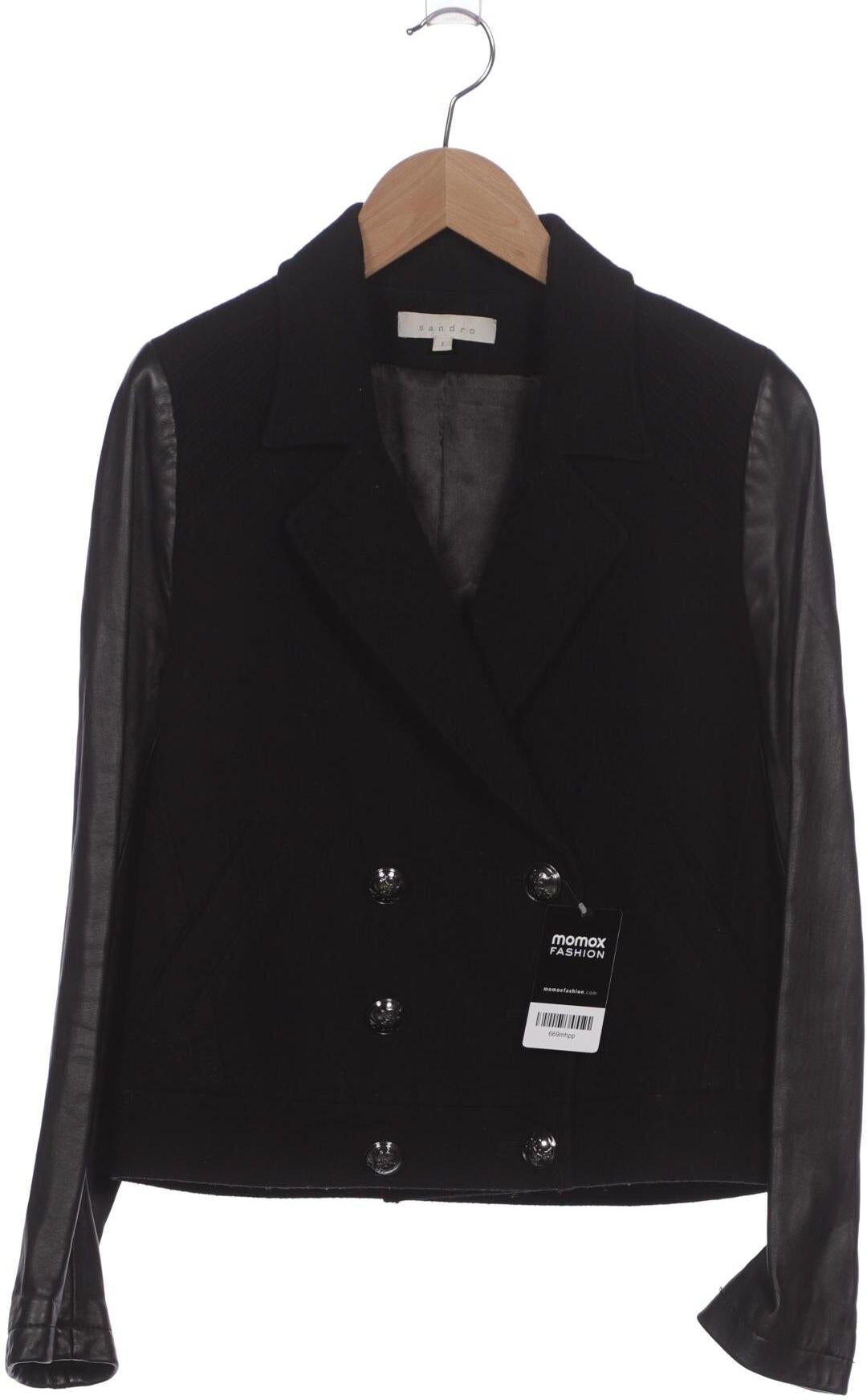 Sandro Damen Jacke, Schwarz, Gr. EU 36 (Sandro 1), kein / Etikett - Second Hand