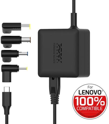 Port Carregador GaN  Designs para átil Lenovo - 65W - Preto