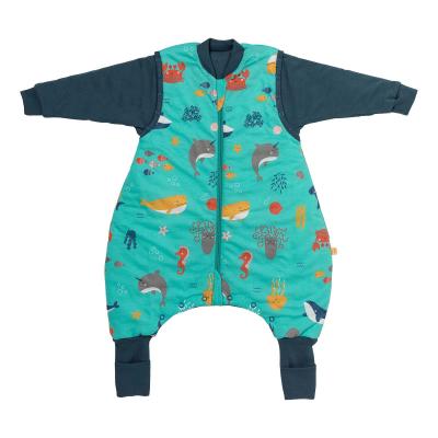 Babyschlafsack SCHLUMMERSACK "Schlafsack mit Füßen 3.5 Tog" Gr. 80, blau (meerestiere), Schlafsäcke, Baby, L: 80cm, Obermaterial: 100% Baumwolle CO., L:80cm
