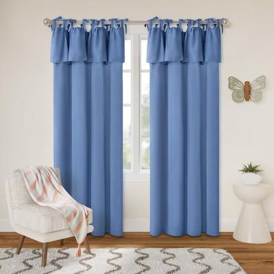 Awesome Home Recycled Cotton Blend Ruffle Tie-Top Curtain Pair