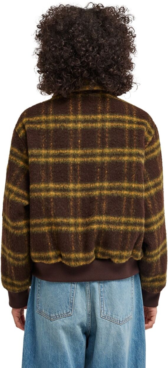 Outdoorjacke ELEMENT "Fuzzy", Damen, Gr. S, braun (brushed plaid mole), Obermaterial: 80% Polyester, 20% Wolle., Jacken Outdoorjacke