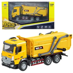 Müllwagen Metall fahrbar Huina Gelb 1:50