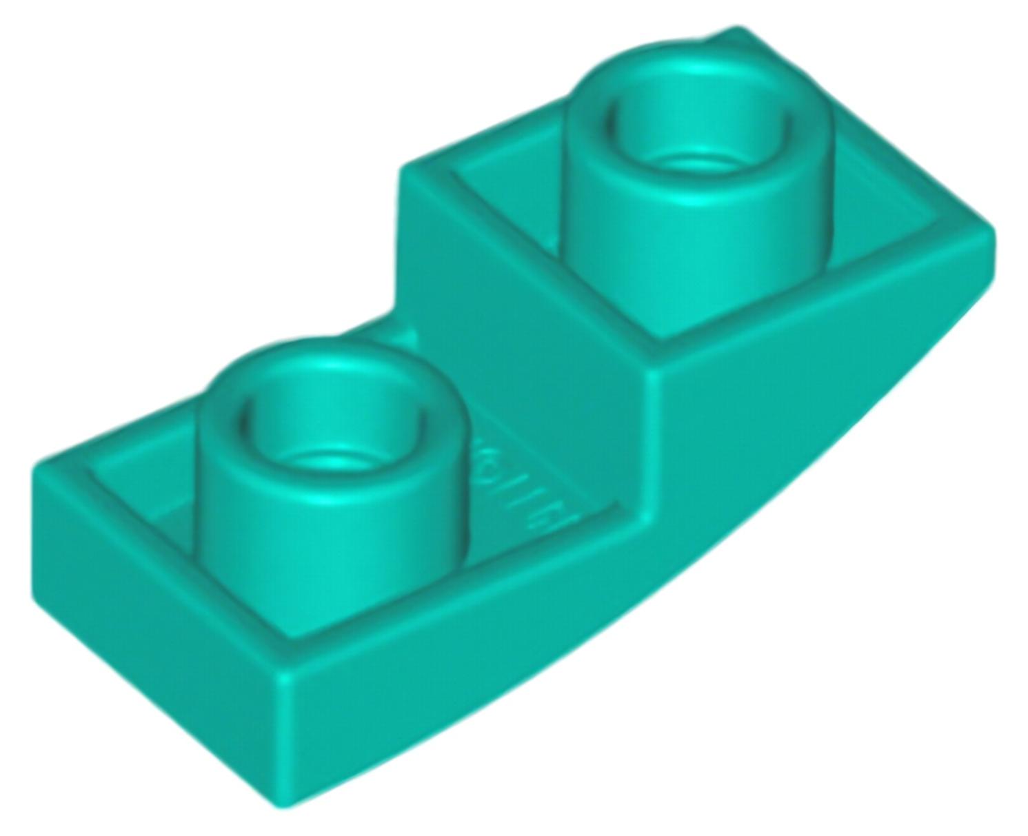 10x LEGO Bogenstein 2 x 1 invers (24201) - dunkles Türkis